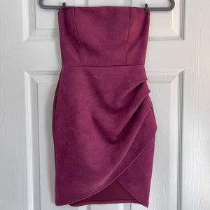 Charlotte Russe Strapless Purple Suede Dress